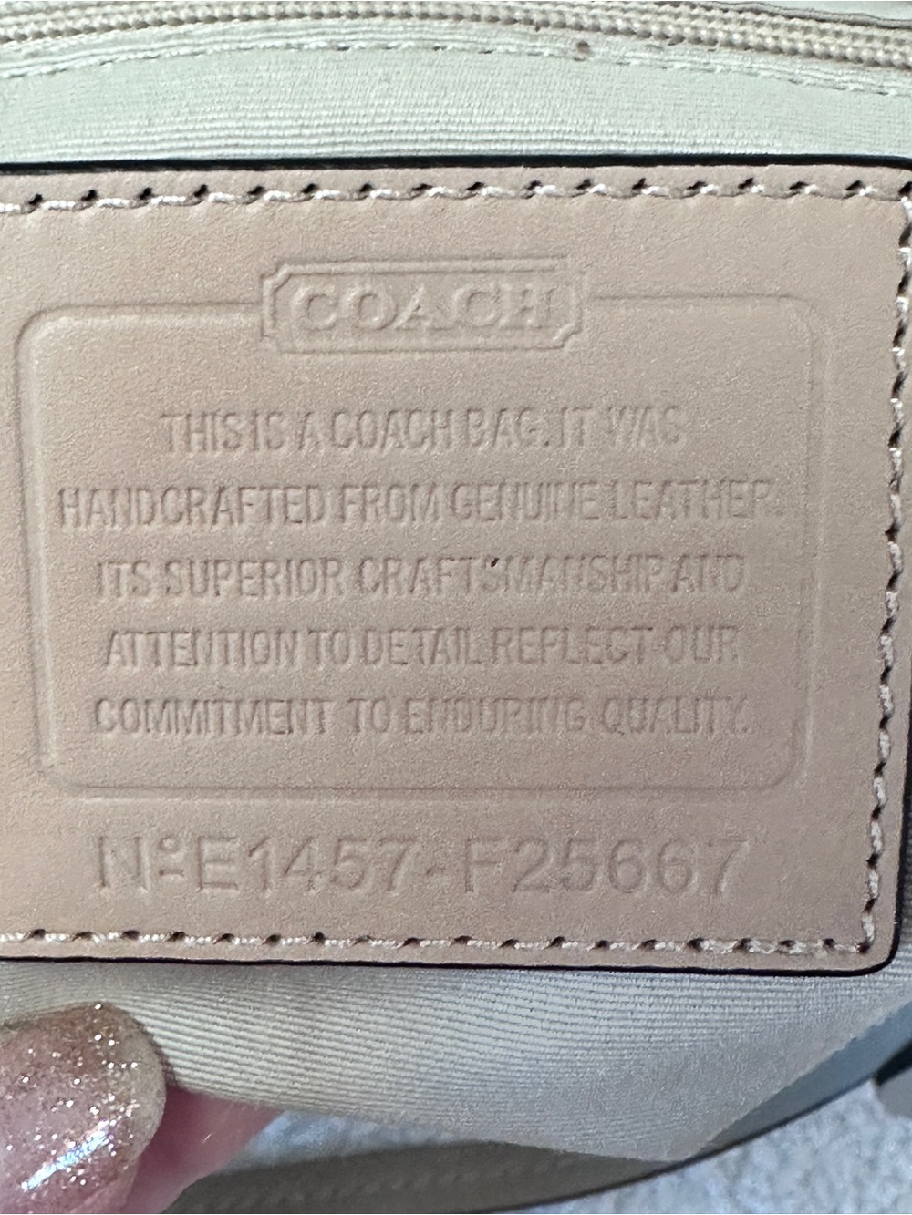 Like new Coach Tan Leather 15” x 10” Tote with Gold Hardware and shoulder strap - Picture 8 of 11